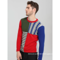 Mens Pure Cashmere Jacquard Crewneck Sweater